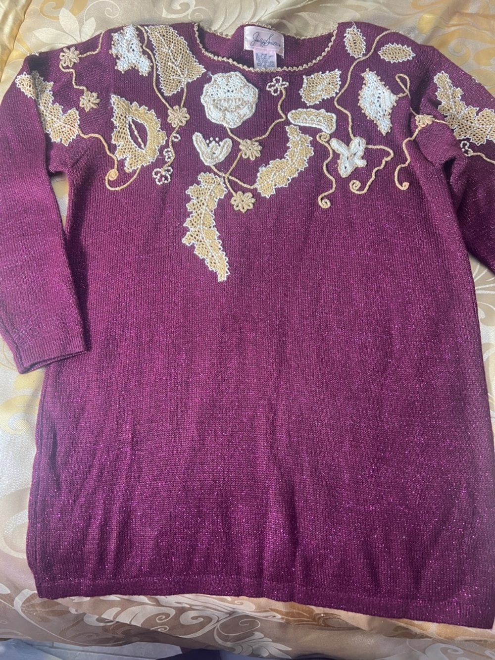 Vintage 80s Jacklyn Smith Embellished Sparkling Sweater M/L
